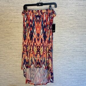 A.N.A New Womens Hi-Low Midi Skirt Size PXL, Multi Color Vibrant Print 540